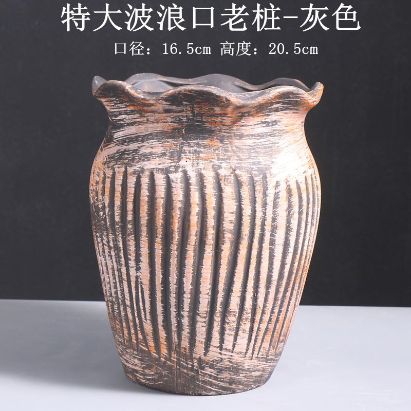 特大波浪口老桩-灰色