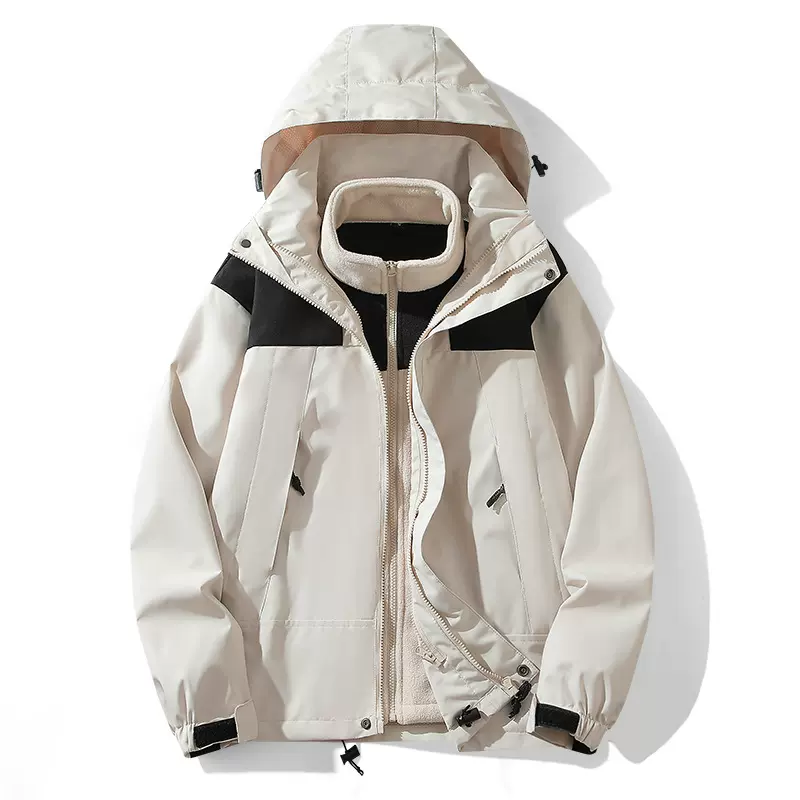 冲锋衣秋冬新款户外冲锋衣男三合一情侣时尚可拆卸两件套带内胆冬