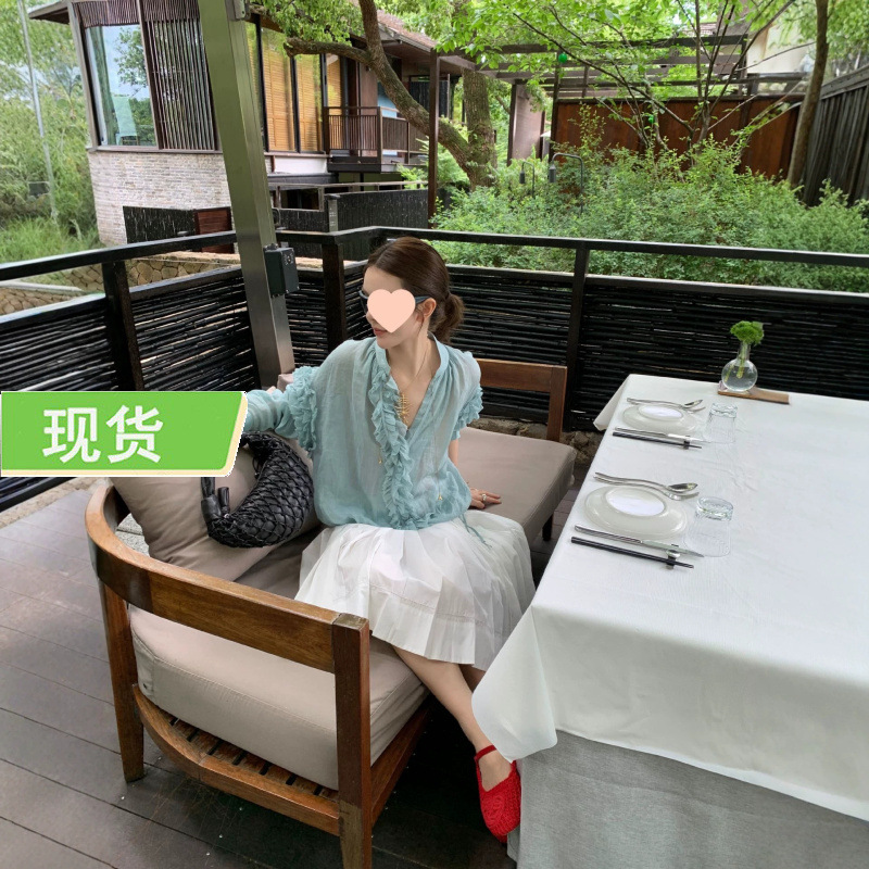 Le Rouge Zhou Meimei Breathable All-Ramie Lazy Lace Long-Sleeve Sun Protection Shirt Le Rouge Zhou Meimei Breathable All-Ramie Lazy Lace Long-Sleeve Sun Protection Shirt
