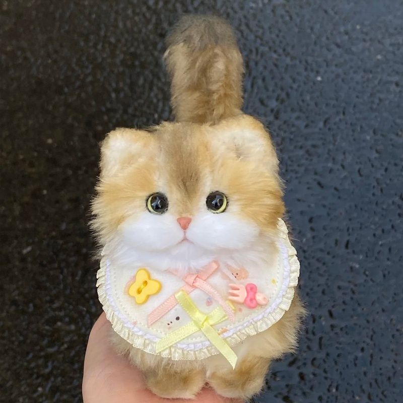 新款兔毛扭扭棒小猫创意手工DIY材料桌面摆件布偶猫送女友礼物|undefined