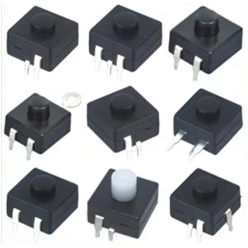 手电筒按钮开关8*8/8*12/12*12两/三/四脚一开一关两档三档阻燃