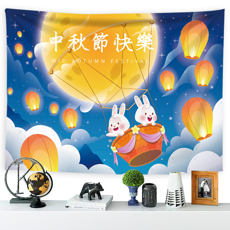 중추절 배경 매달려 천 휴일 이벤트 사진 장식 천 포스터 배경 가을 이브 중추절 이벤트 커튼