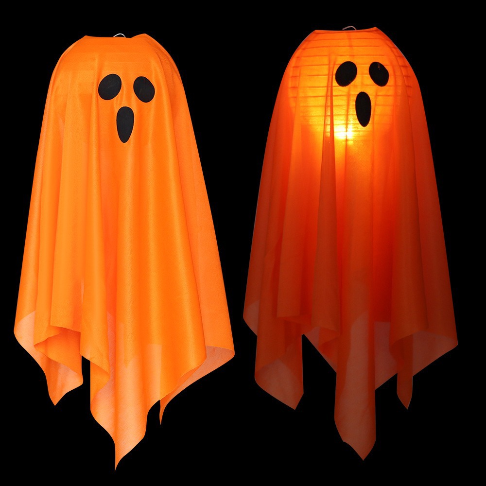 Lámpara fantasma de Halloween LED lámpara decorativa portátil lámpara de calabaza tela luminosa esqueleto lámpara de color fantasma props de fiesta tela colgante