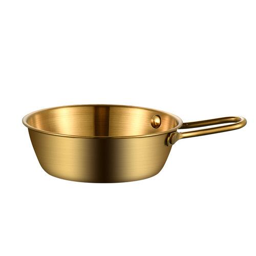 304不锈钢米酒碗韩式西餐厅调料碗金色带把手热凉酒碗酒店料理碗