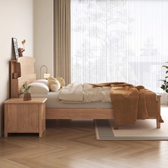 白蠟木全實木床北歐床現代簡約小戶型多功能1.8米1.5米主臥雙人床