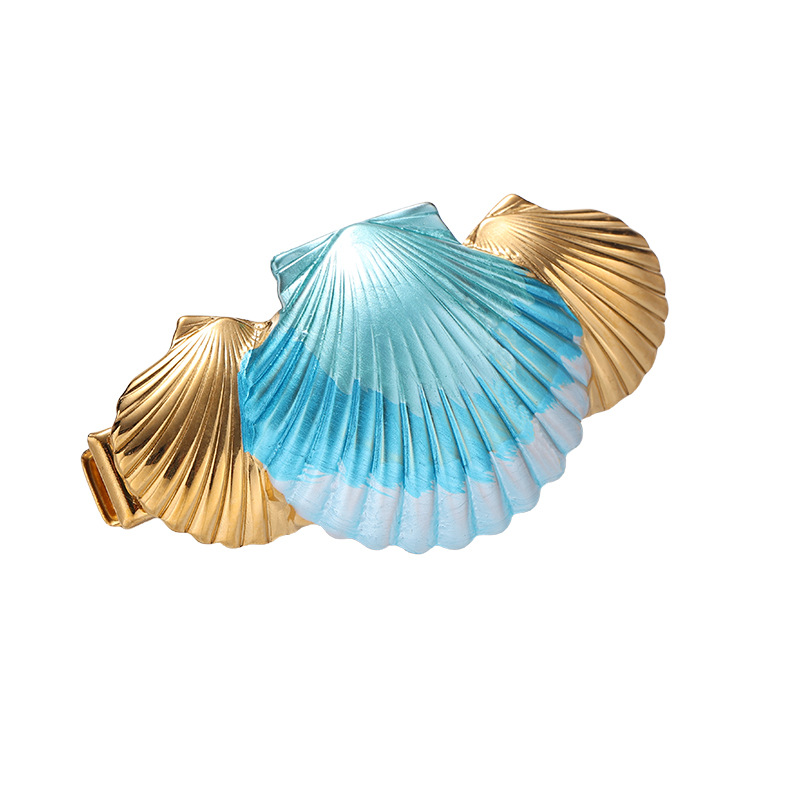TENA Europa y los Estados Unidos nuevo estilo de vacaciones en el mar de color conchas broches de cabello de alta calidad exquisita lujosa marina al por mayor