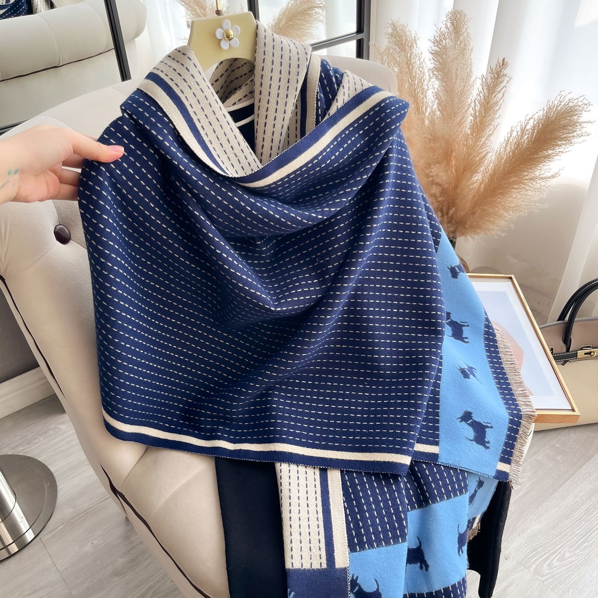 2024 comercio exterior nuevo cachemire dulce lindo cachorro aire acondicionado collar bufandas cálidas damas otoño invierno