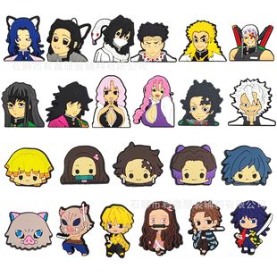 Demon Slayer Decorative Buckle Jump Youth Japanese Anime Series Buckle Anime Clogs Flower Shoe Buckle Shoe Accessories