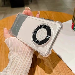 華為Mate60proアクリル四角転倒防止透明携帯ケースP70保護カバーマジック6高級