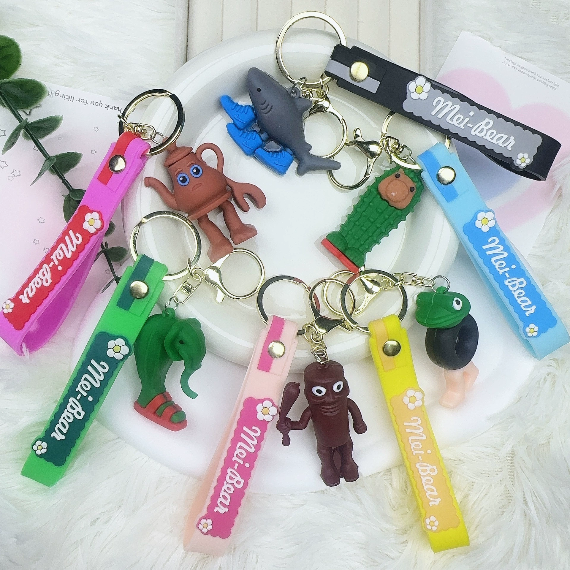 Хит продаж, новый большой зарубежный брелок с надписью «Гора и море», абстрактная форма, деревянная палочка, человек, любопытный, ручной работы, слепая коробка, подвеска для школьной сумки