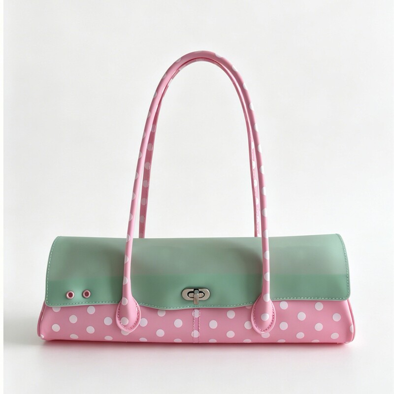 2026 New Korean Style Jelly Shoulder Handbag, Niche Polka Dot Baguette Underarm Bag for Women, Summer Fashion Commuting Bag 2026 New Korean Style Jelly Shoulder Handbag, Niche Polka Dot Baguette Underarm Bag for Women, Summer Fashion Commuting Bag