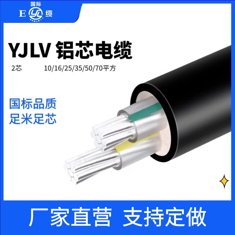YJLV铝芯电缆线2芯10 16 25 35 50 70平方低压铝芯电力电缆