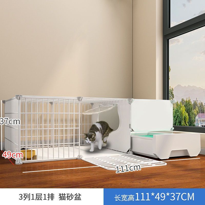 トイレ一体型猫ケージ 特価 3階建て 家庭用 屋内 特大フリースペース ペットヴィラ 猫ハウス|undefined