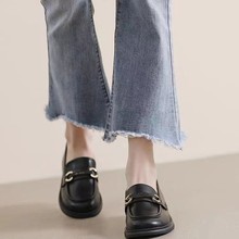 厂家直发低跟软底浅口女单鞋通勤一脚蹬乐福鞋2025夏季新款小皮鞋