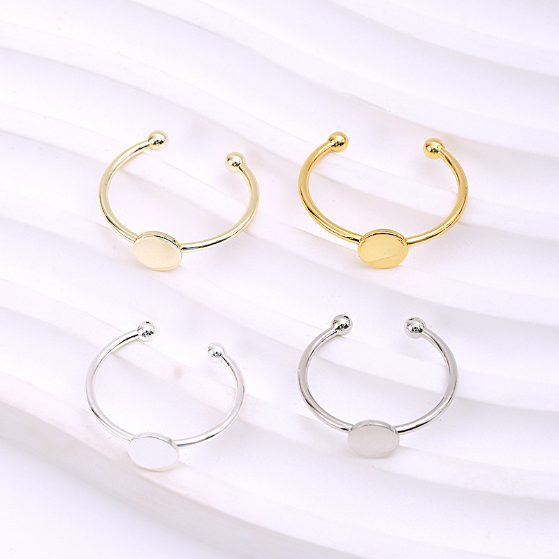 14K Gold-Filled Color-Preserving Stickable Pearl Open Ring Holder DIY Handmade Live Mouth Ring Holder Earrings Accessories