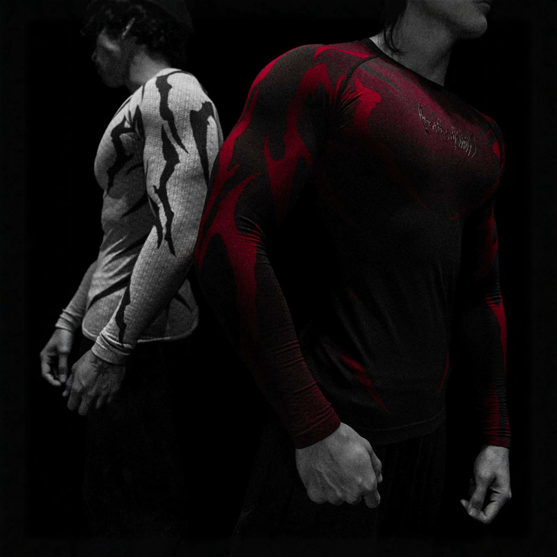 Breathedivinity Men's Long-Sleeved Sports Fitness Quick-Drying Breathable Elastic Tight-Fitting Printed Running Top Breathedivinity Men's Long-Sleeved Sports Fitness Quick-Drying Breathable Elastic Tight-Fitting Printed Running Top