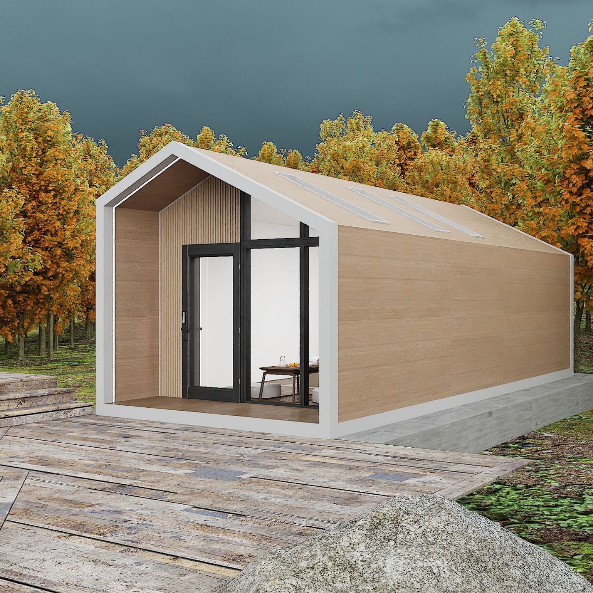 Space cápsula B & B Casa Red Design Villa móvil al aire libre de dos pisos Base de producción Alojamiento inteligente