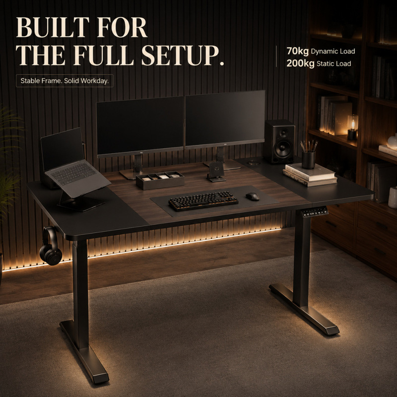 Manufacturer-customized solid wood electric height-adjustable desk, eco-friendly writing desk, gaming desk, affordable home office desk, computer desk with table legs Manufacturer-customized solid wood electric height-adjustable desk, eco-friendly writing desk, gaming desk, affordable home office desk, computer desk with table legs