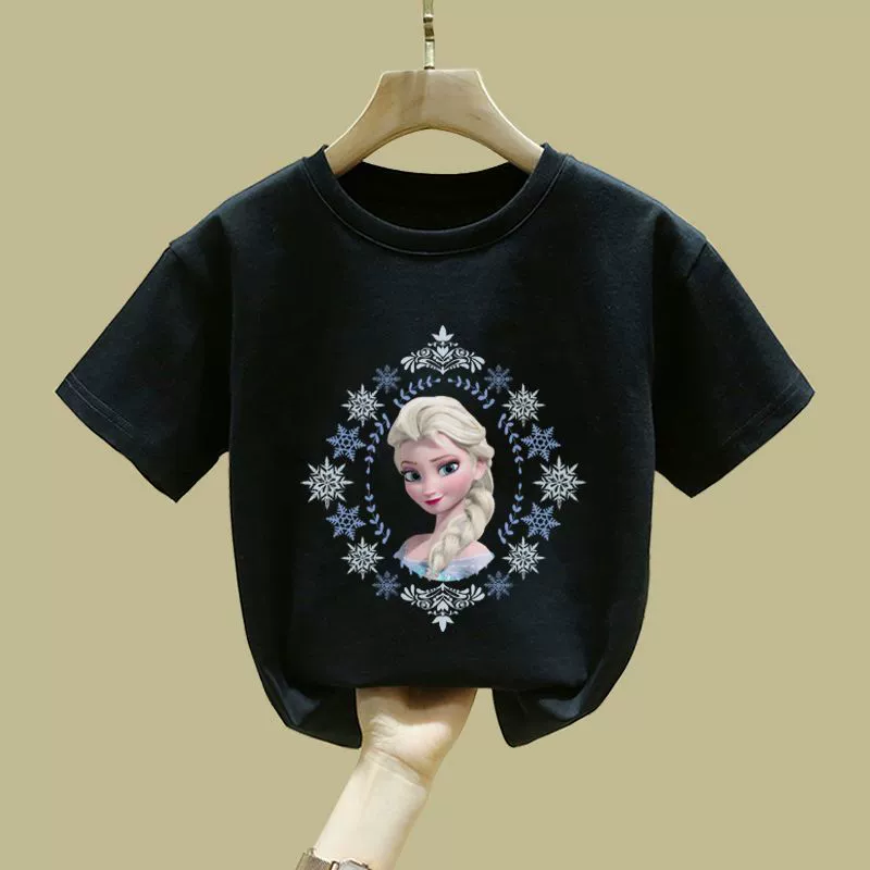 Summer clothing for princess, summer children's short sleeve T-shirt, children's clothing, western style