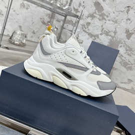 新款情侣休闲鞋透气网面厚底真皮舒适轻便男女跑步运动鞋老爹鞋潮