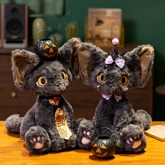 国境を越えた新製品ハロウィーンドイツ語猫ぬいぐるみ巻き毛猫人形ネット赤人形猫人形卸売り