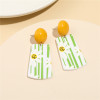 Fashionable children's accessory, camouflage earrings, silver needle, European style, flowered, silver 925 sample