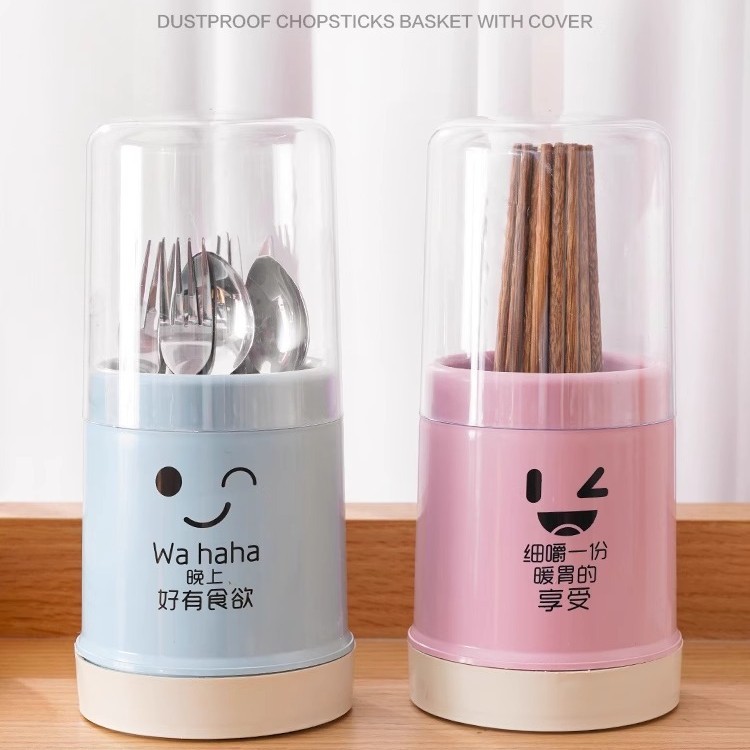 [Titular de palillos de drenaje engrosado] palillos a prueba de polvo jaula vajilla de cocina cuchara caja de almacenamiento palillos cesta palillos domésticos cubo