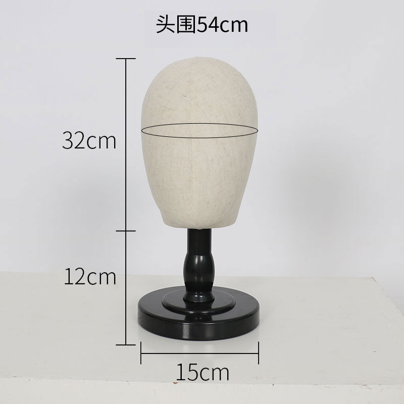 Maniquí de Cabeza para Sombreros y Pelucas de Plástico y Lino para Escaparate