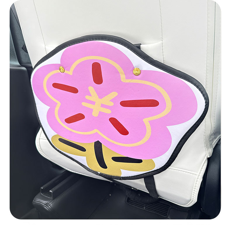 Small flower cartoon cute car chair back anti-kick pad simple and comfortable dirt-resistant storage bag anti-kick pad anti-dirty pad