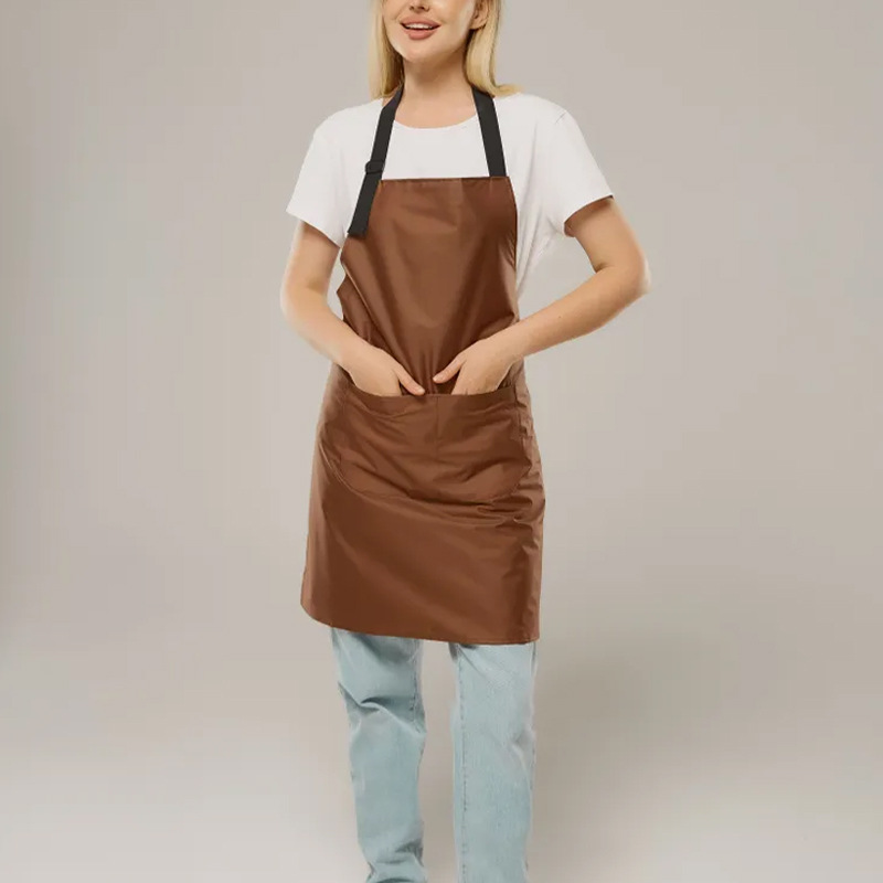 Delantal de poliéster de Amazon transfronterizo, impermeable para hombres y mujeres, restaurante de té con leche, supermercado, tienda de frutas, ropa de trabajo, delantal