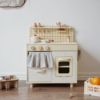 Wooden family kitchen, toy suitable for men and women, amusing realistic doll, kitchenware, South Korea