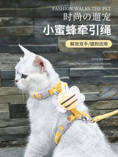 Dipur Cat Traction Rope Anti-Breakaway I-Shaped Small and Medium-Sized Dog Outdoor Dog Leash Harness Retractable Cat Walking Rope