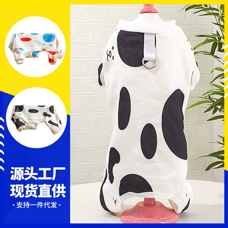 Маленькая собачка с принтом четвероногая одежда Тедби Bear Malzis осенне-зимняя одежда с пряжкой молока