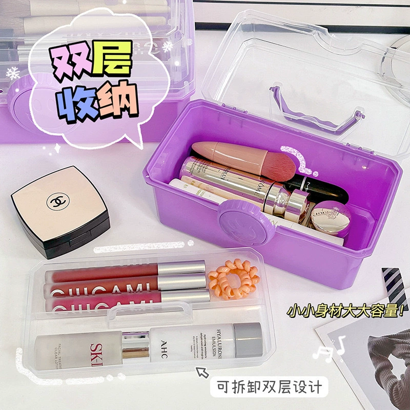 Pigment brush for face, gouache, universal handheld storage box for home use for manicure