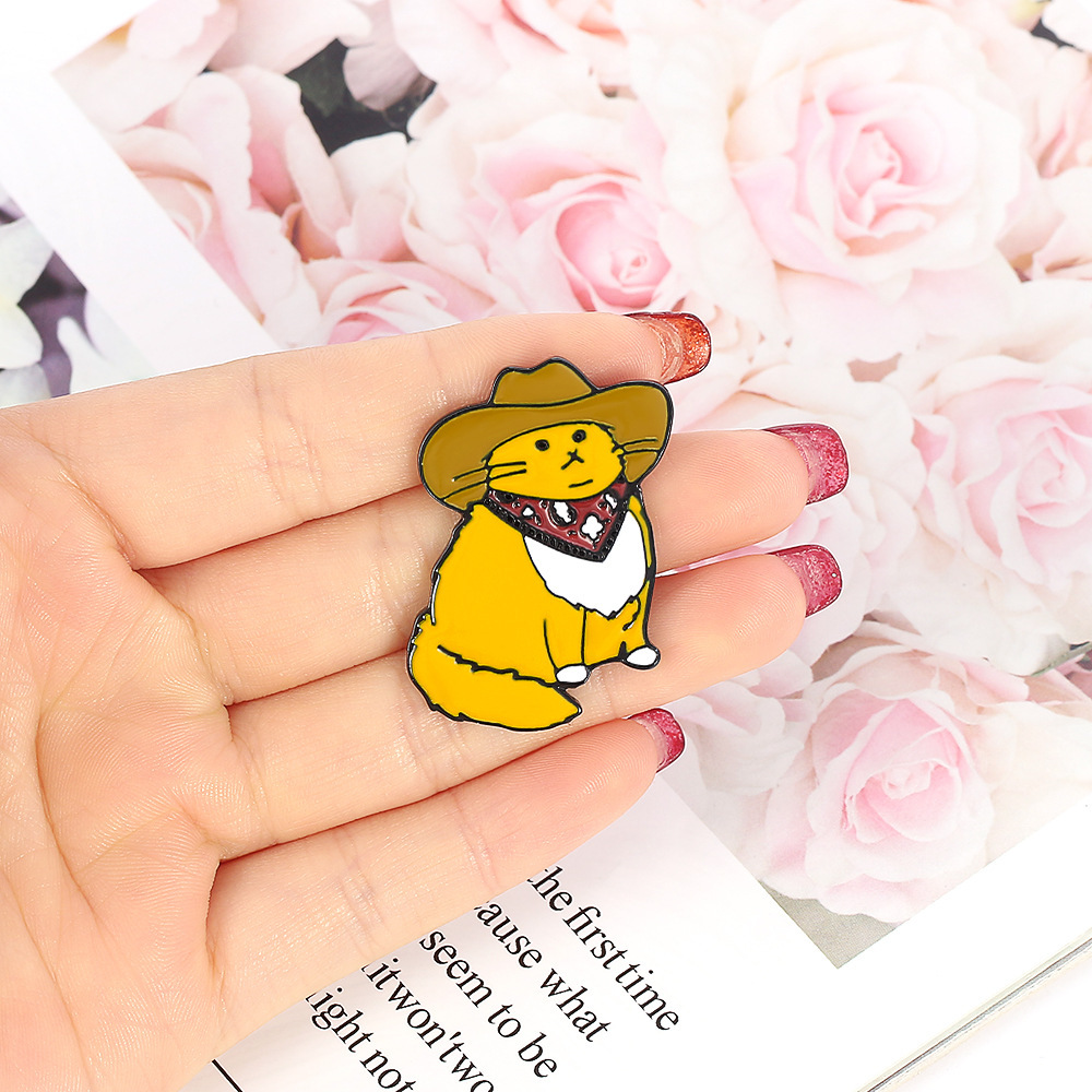 12g Weight Brooches Classification Casual, Daily Occasion Alloy Material Cattle, Cat Pattern Unisex Gender Cute Style Cute Pin Cattle Cat Alloy Unisex Brooches 10