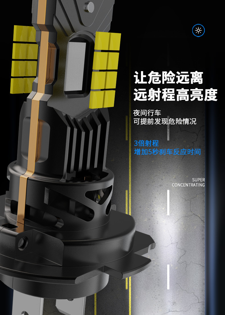 Cross-Border New M9 Plug-In 1:1 Car Light Led Headlight Non-Destructive Installation Comes with Decoding High and Low Beam Bulbs