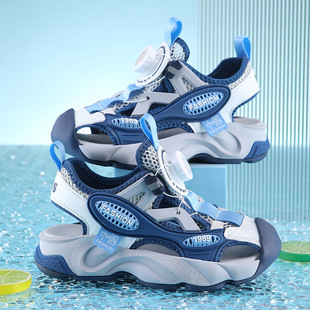 Children's 2025 New Summer Boys' Baotou Beach Sandals Sandals Boys' Soft Sole Non-Slip Sports Boys and Girls Trendy
