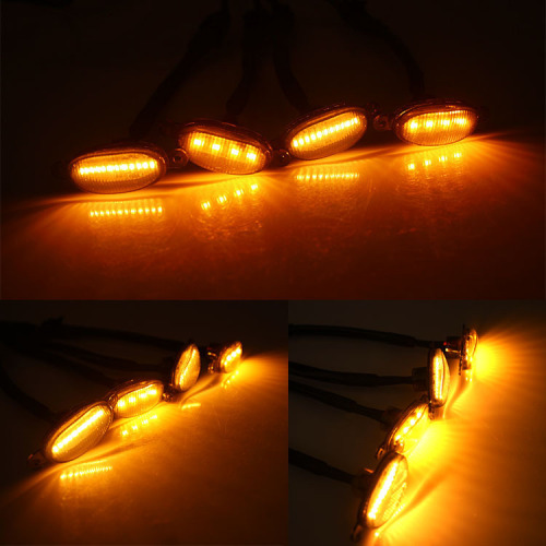 Car grid 4LED small yellow light Raptor grille modified LED decorative light pickup truck fog haze light warning light