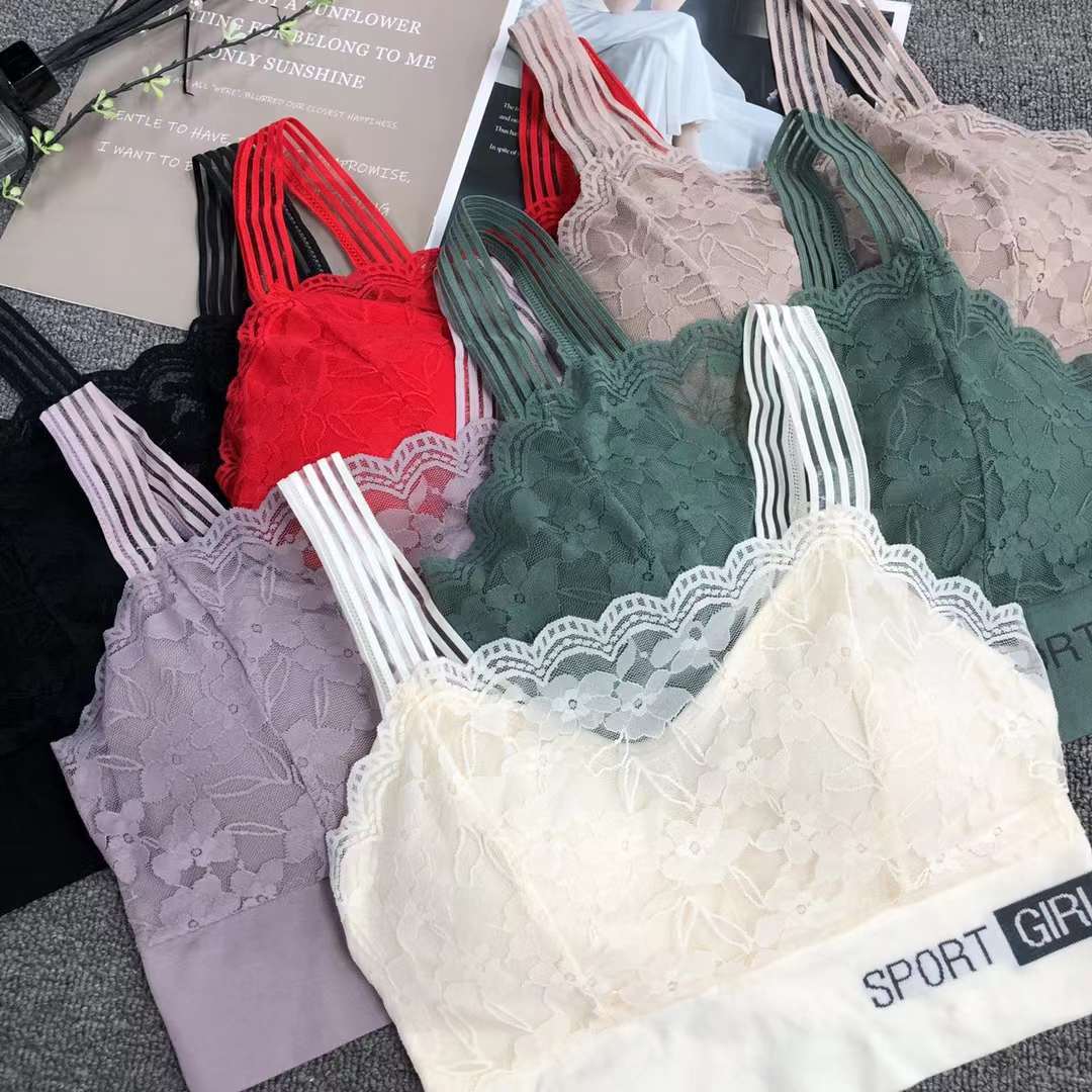 Nuevo cordón elástico de alta calidad belleza espalda chaleco las mujeres sin hilos yoga sujetador ropa interior deportiva al por mayor