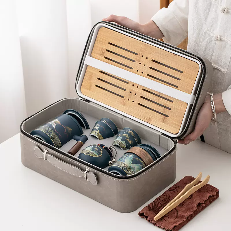 旅行茶具套装户外露营便携功夫泡茶快客杯茶壶马克杯整套伴手礼品