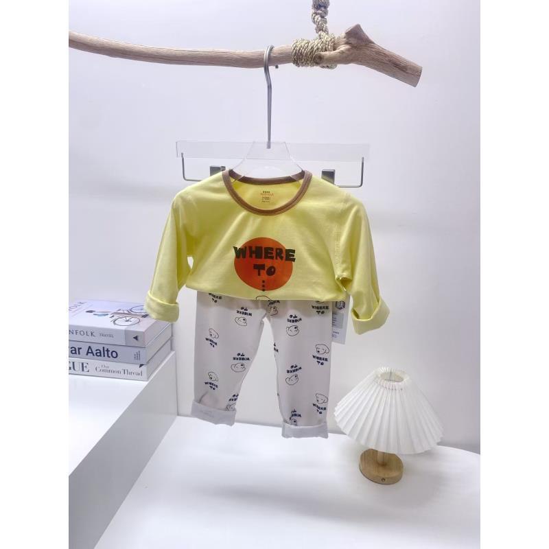 【爱啦爱啦】新款卡通家居服套装男女童春秋薄款透气莱卡棉套|undefined