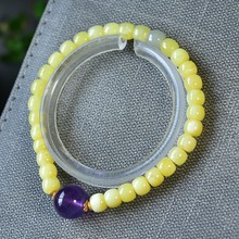 天然俄料白花蜜蜜蜡老型单圈手串尺寸6毫米原矿蜜蜡直播供货