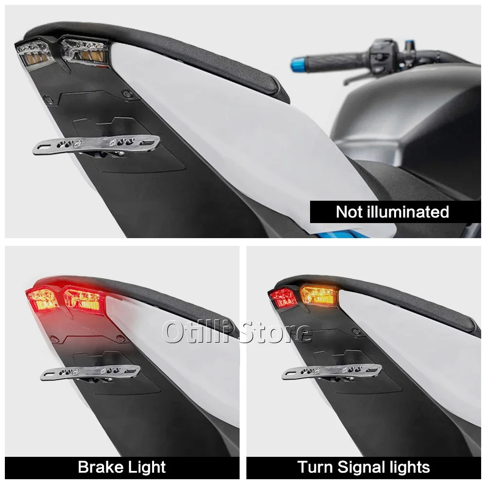 Suitable for Suzuki Gsx-8S/8R 2023-2025 Integrated Led Taillight Short Tail Modified License Plate Holder