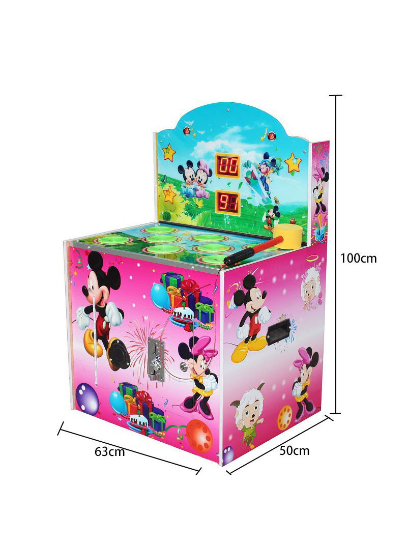 Máquina de juego para niños dobles golpeando martillo golpeando juego de monedas de juego de ciudad de juego de video para centro comercial interior