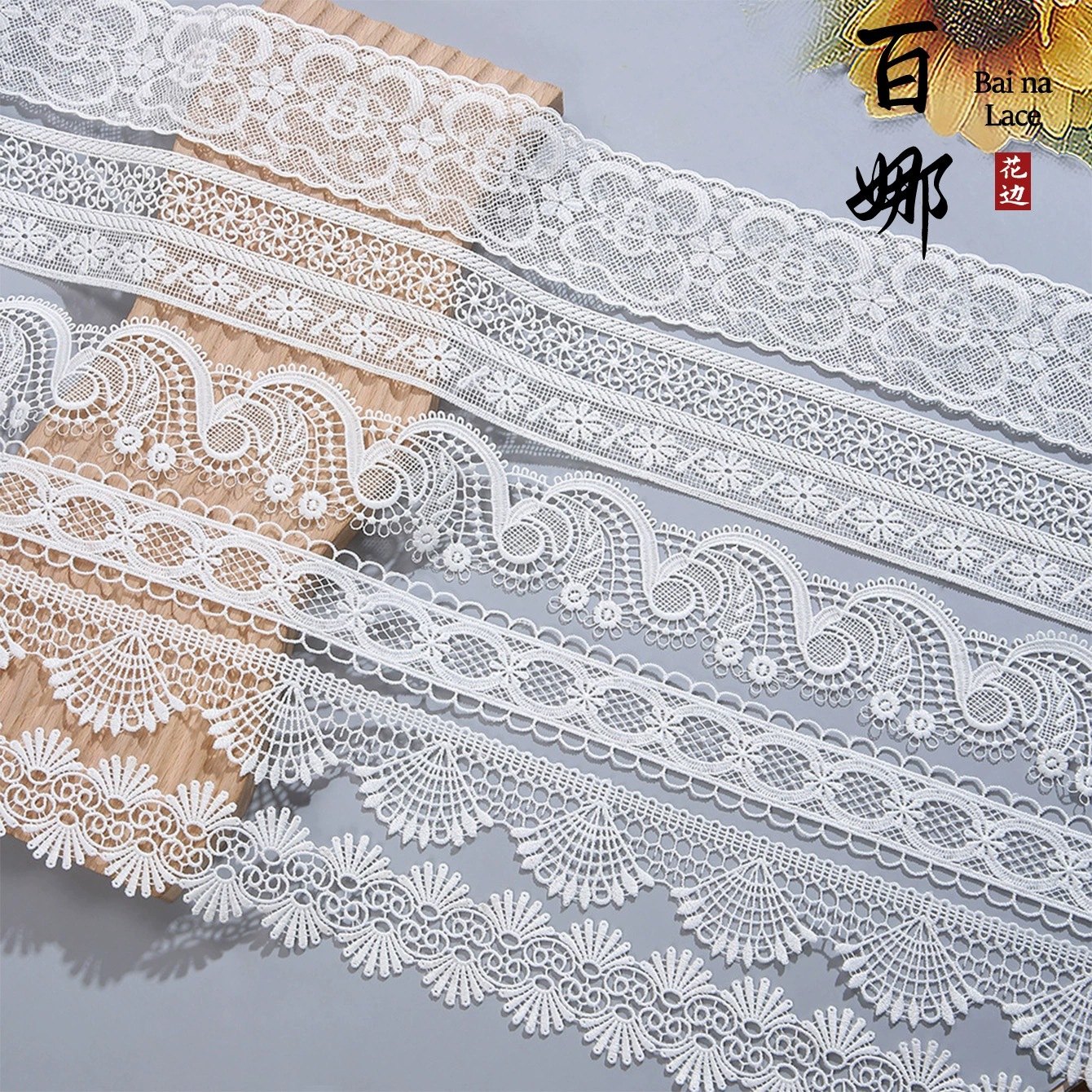 Baina 3,5-5,5 см ширина белый полый водорастворимый кружево с вышивкой молочный шелк полиэстер кружева аксессуары для одежды
