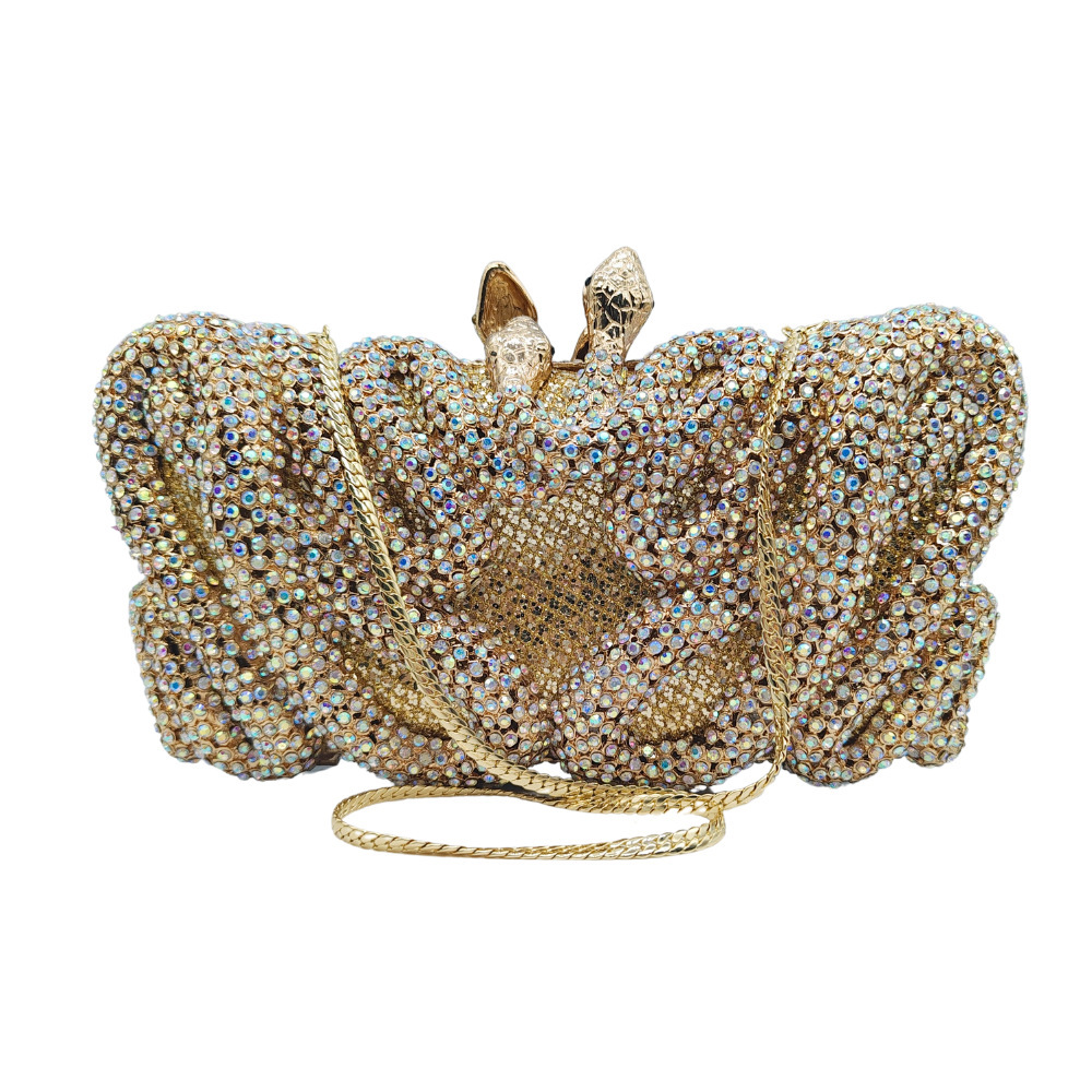 Rhinestone bag de noche nuevo hueco serpiente con diamantes bolsas de cena de diamantes bolsas de mano de mujer