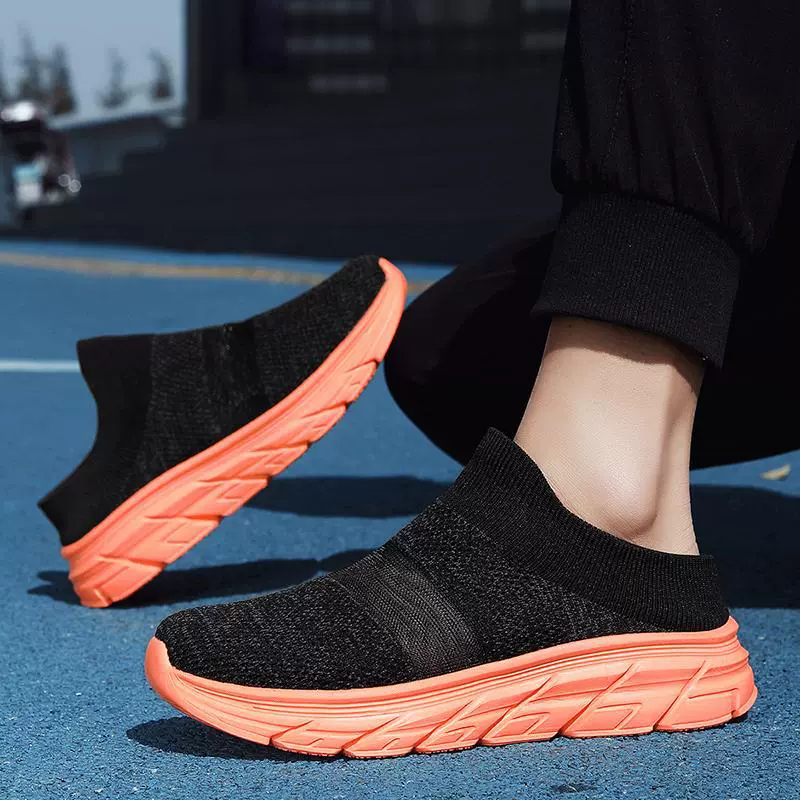 Мужская обувь без шнуровки с половиной чашки, летняя дышащая тканая сетка большого размера, повседневная спортивная легкая универсальная прогулочная обувь, модная обувь