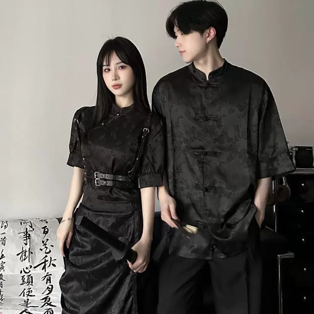 Наряд для пары в новом китайском стиле, одна юбка и один топ, новый нишевый комплект из двух предметов Hanfu в китайском стиле 2024 года для классной формы.