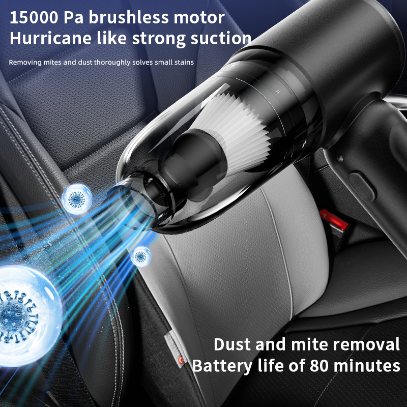 Cross-Border Vacuum Cleaner for Home and Car Dual-Use Wireless Charging High-Power Super Suction and Blowing Integrated Direct Supply Car Vacuum Cleaner
