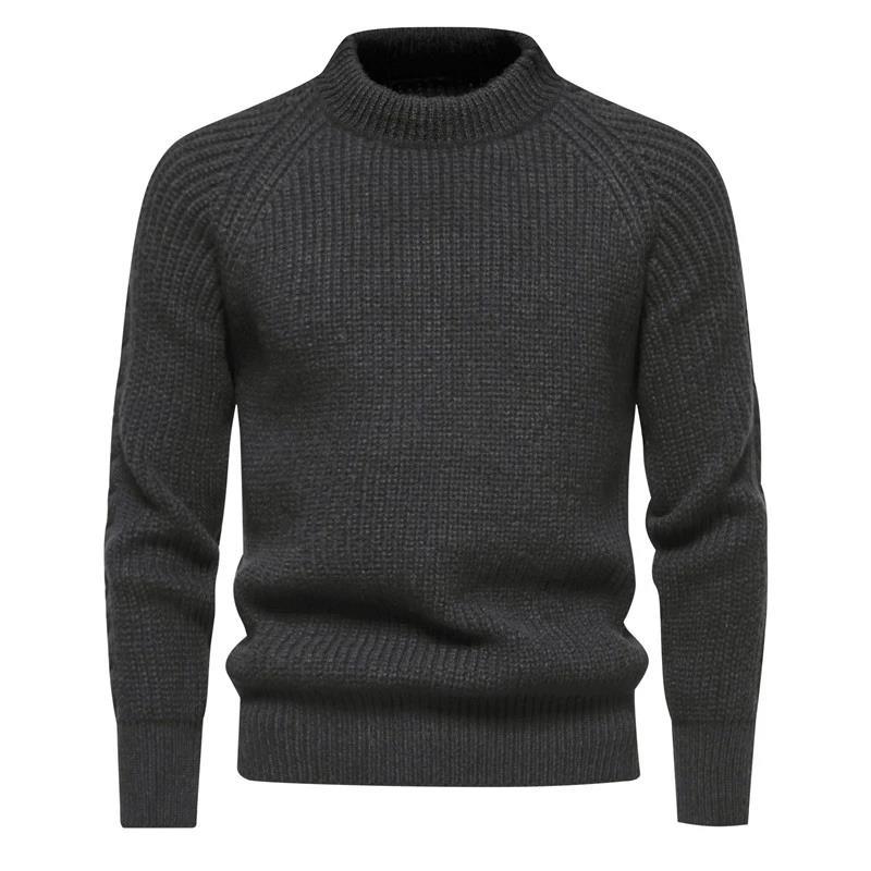 Herren Wollpullover Mit Rundhalsausschnitt Für Herbst Winter_voghion.com